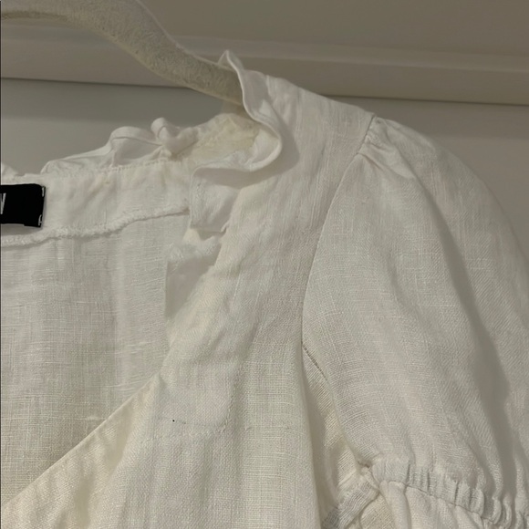 Reformation 100% linen crop top blouse white small - Picture 7 of 11